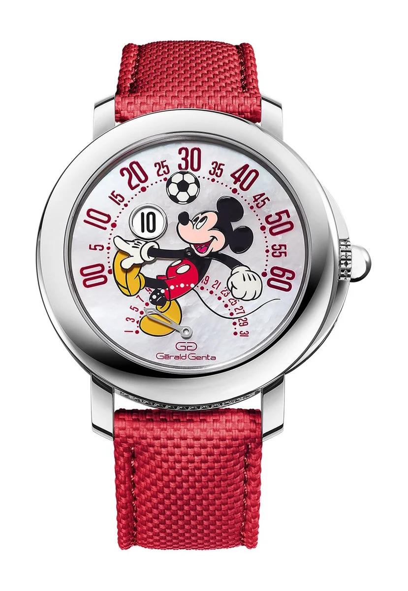 Gerald Genta Arena Bi-Retrograde Mickey Mouse Playing Football