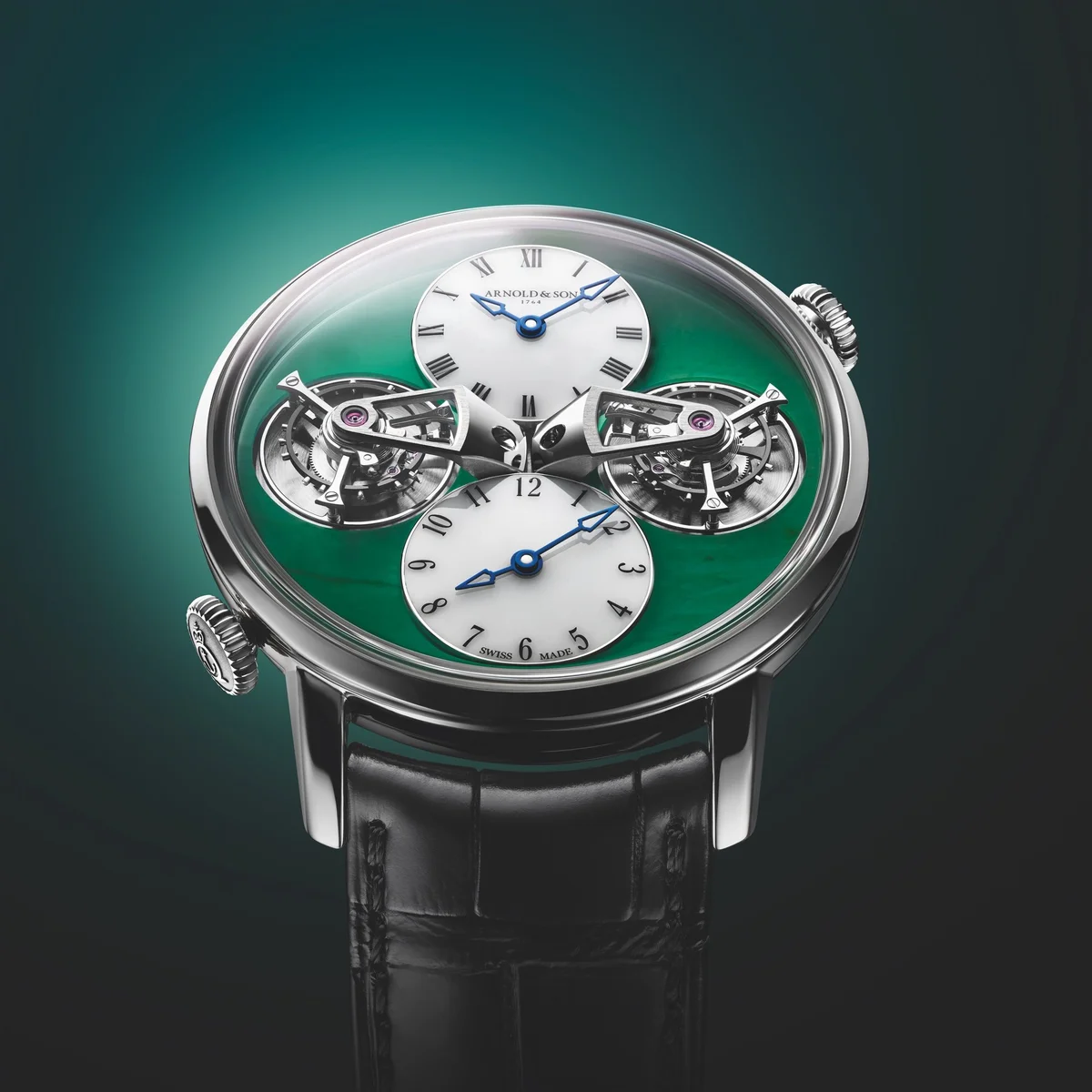 Arnold & Son Double Tourbillon Jade White Gold