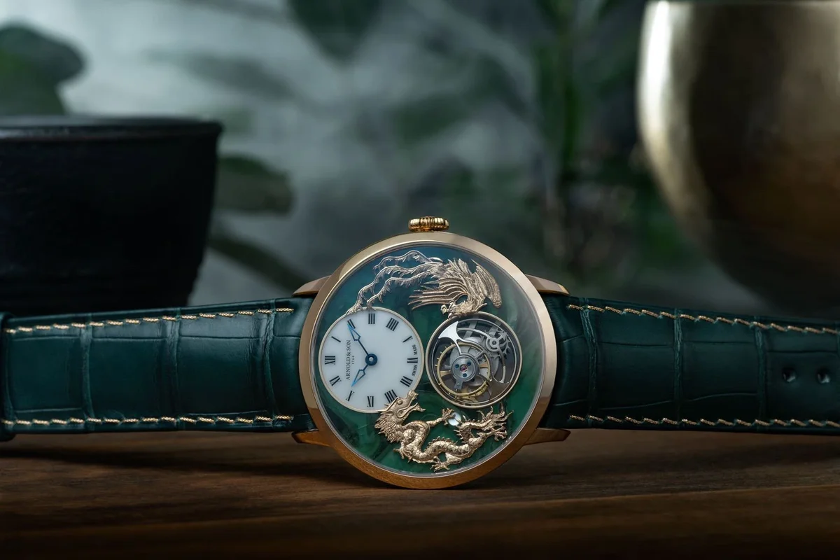 Arnold & Son Ultrathin Tourbillon Dragon & Phoenix Verdite