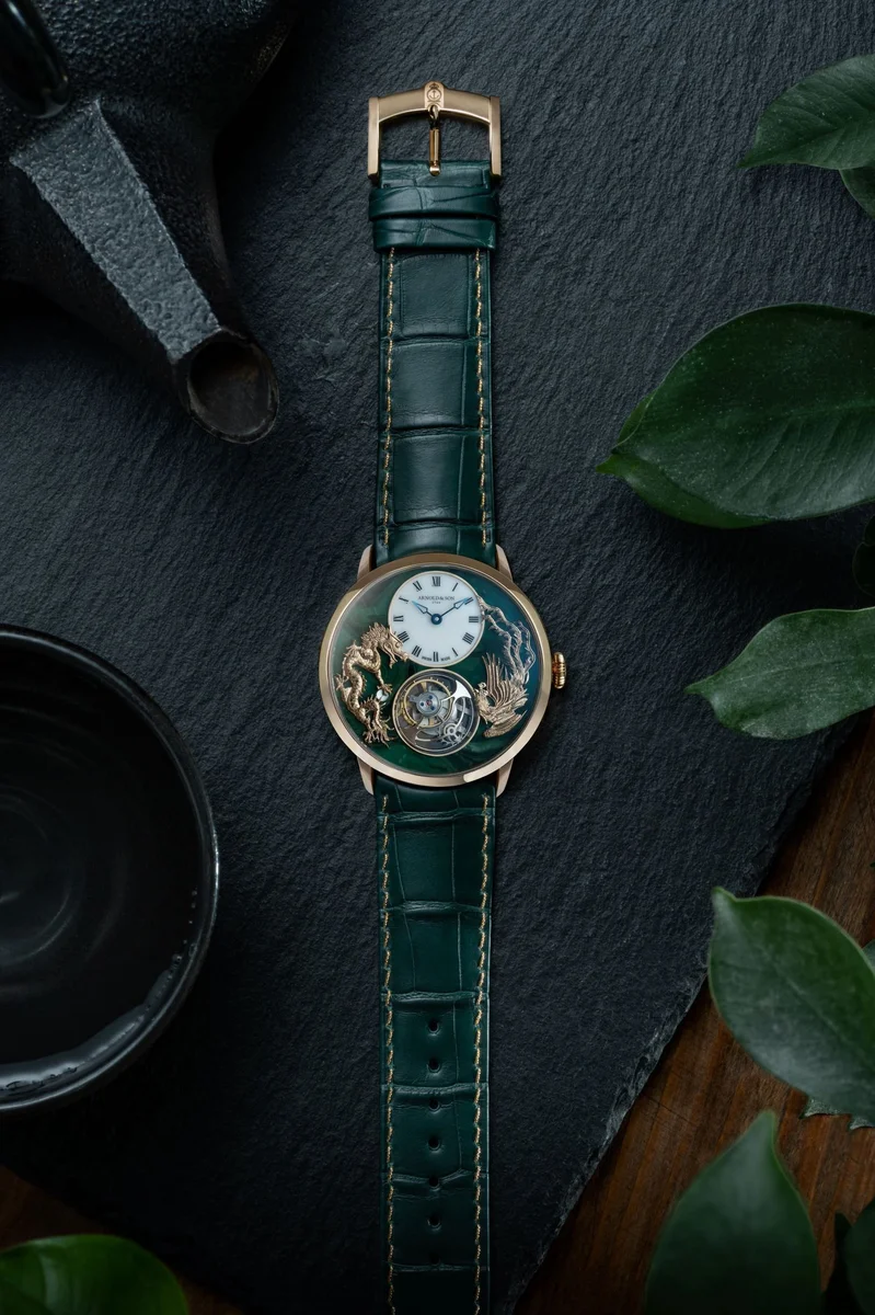 Arnold & Son Ultrathin Tourbillon Dragon & Phoenix Verdite