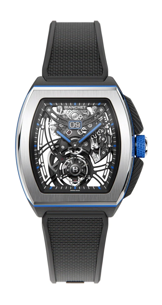 Bianchet Flying Tourbillon Grande Date B1.618 Hybrid Blue