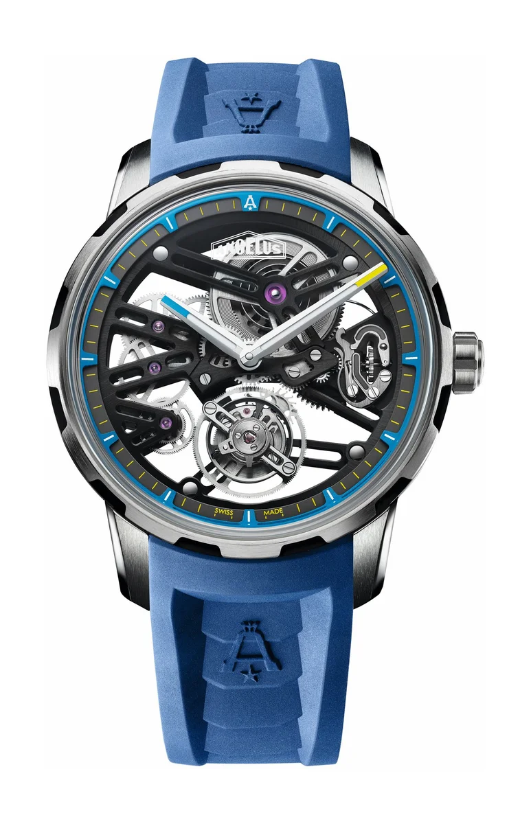 U41 Blue Vibrant Structure Tourbillon Skeleton