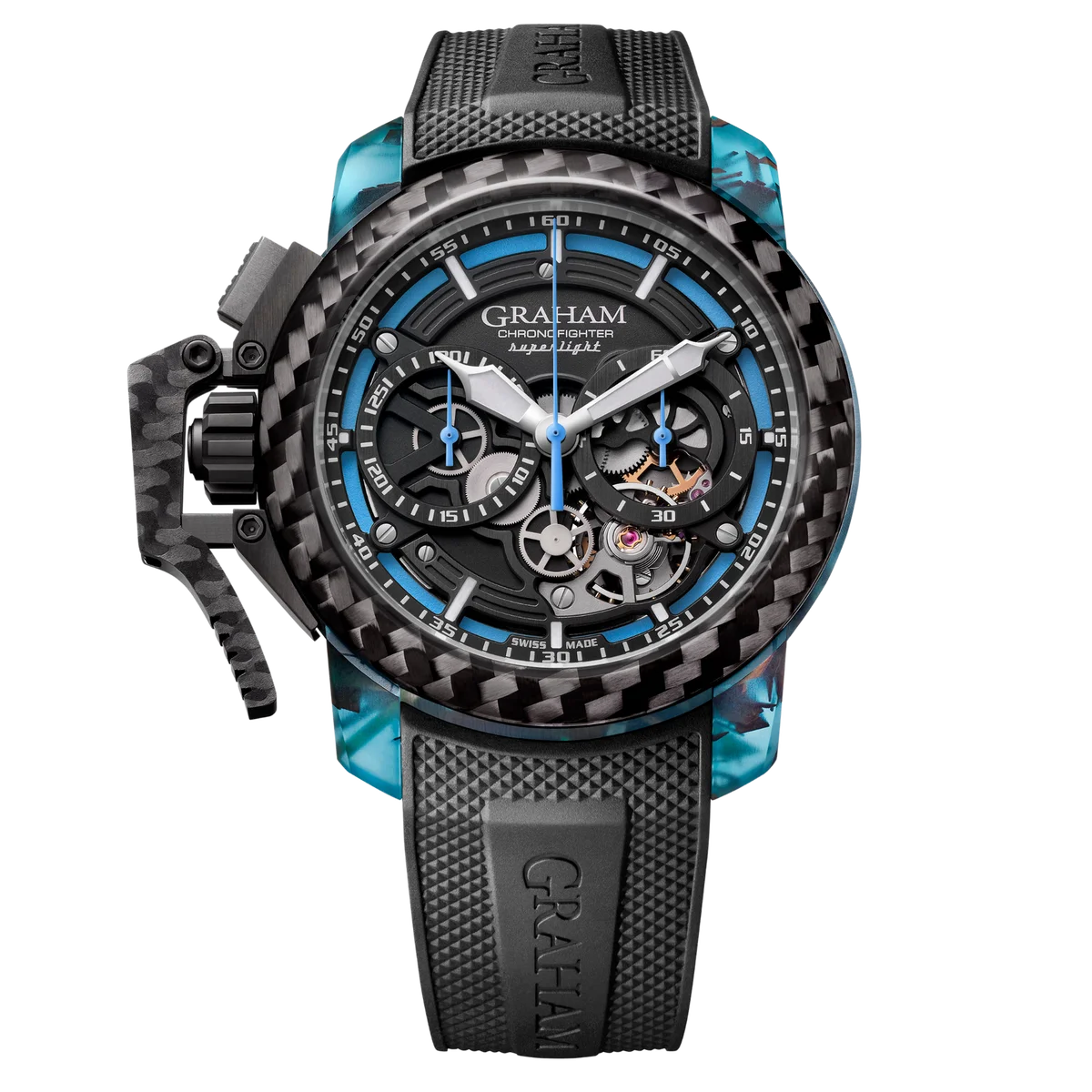 CHRONOFIGHTER SUPERLIGHT CARBON STRIP SKELETON BLUE 47mm