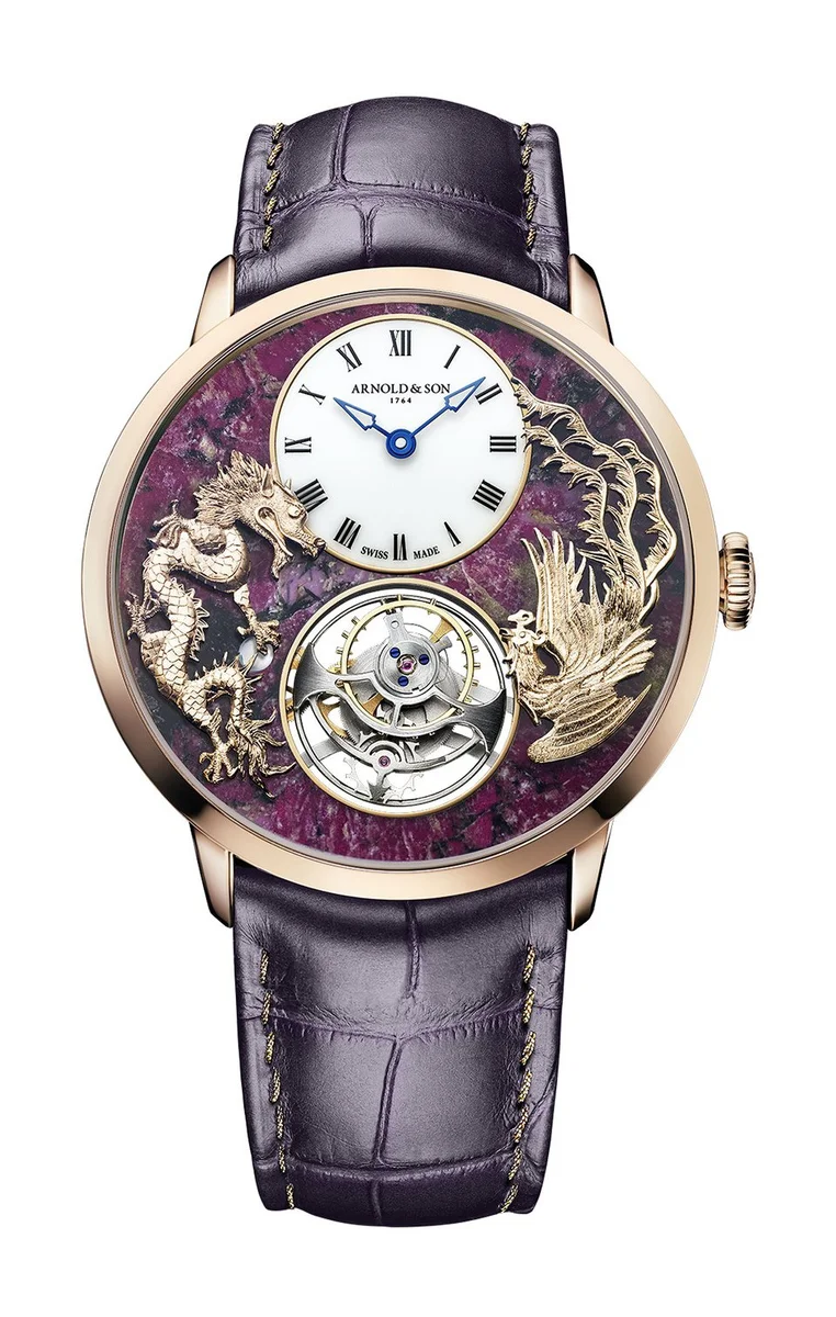 Ultrathin Tourbillon Dragon & Phoenix Eudialyte