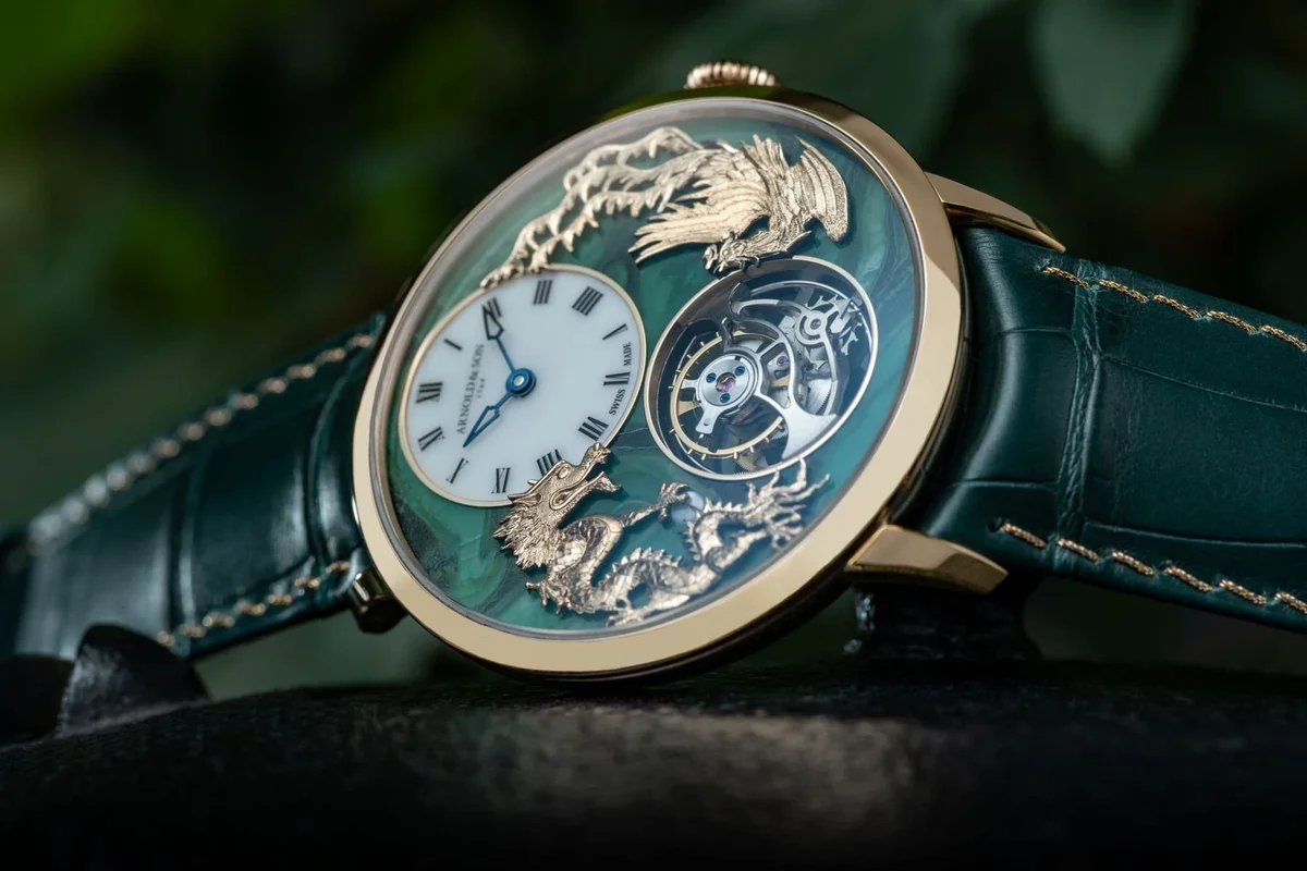 Arnold & Son Ultrathin Tourbillon Dragon & Phoenix Verdite