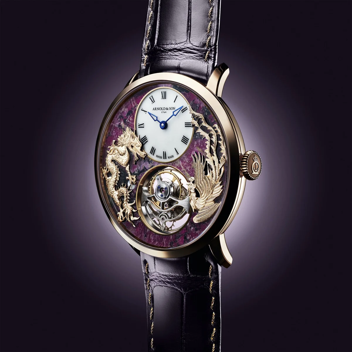 Arnold & Son Ultrathin Tourbillon Dragon & Phoenix Eudialyte
