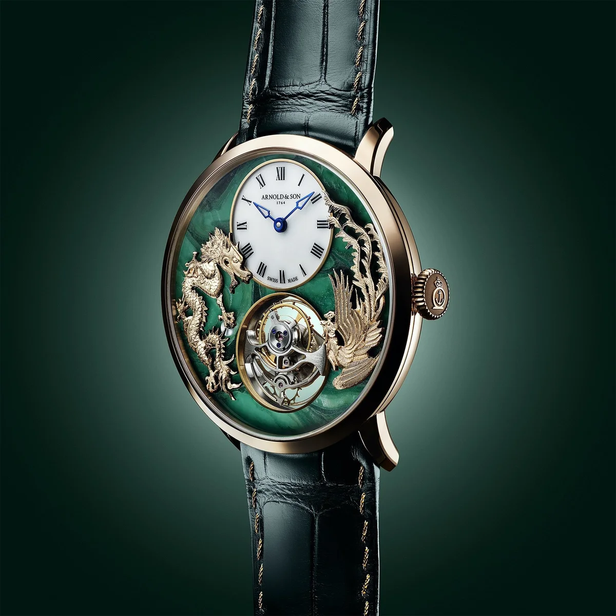 Arnold & Son Ultrathin Tourbillon Dragon & Phoenix Verdite