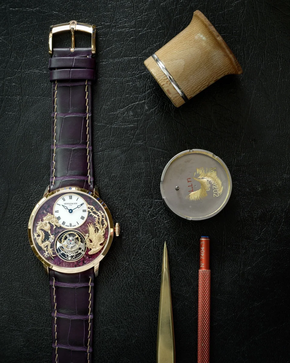 Arnold & Son Ultrathin Tourbillon Dragon & Phoenix Eudialyte