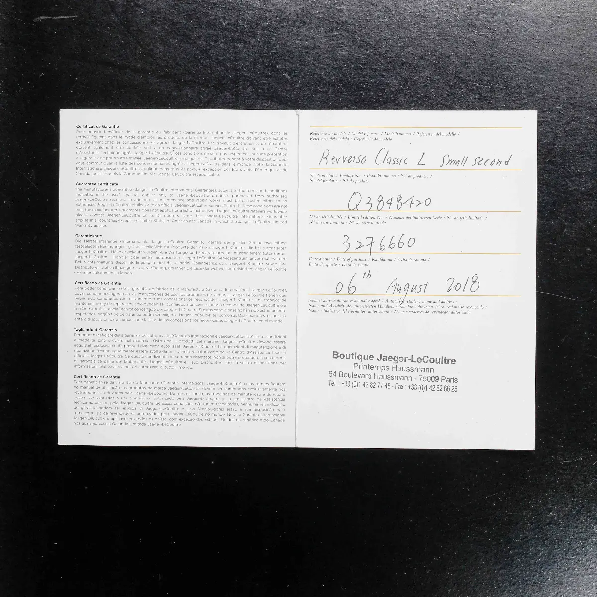 Jaeger-LeCoultre Reverso Classic Large Duoface