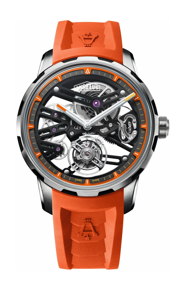 U41 Orange Vibrant Structure Tourbillon Skeleton