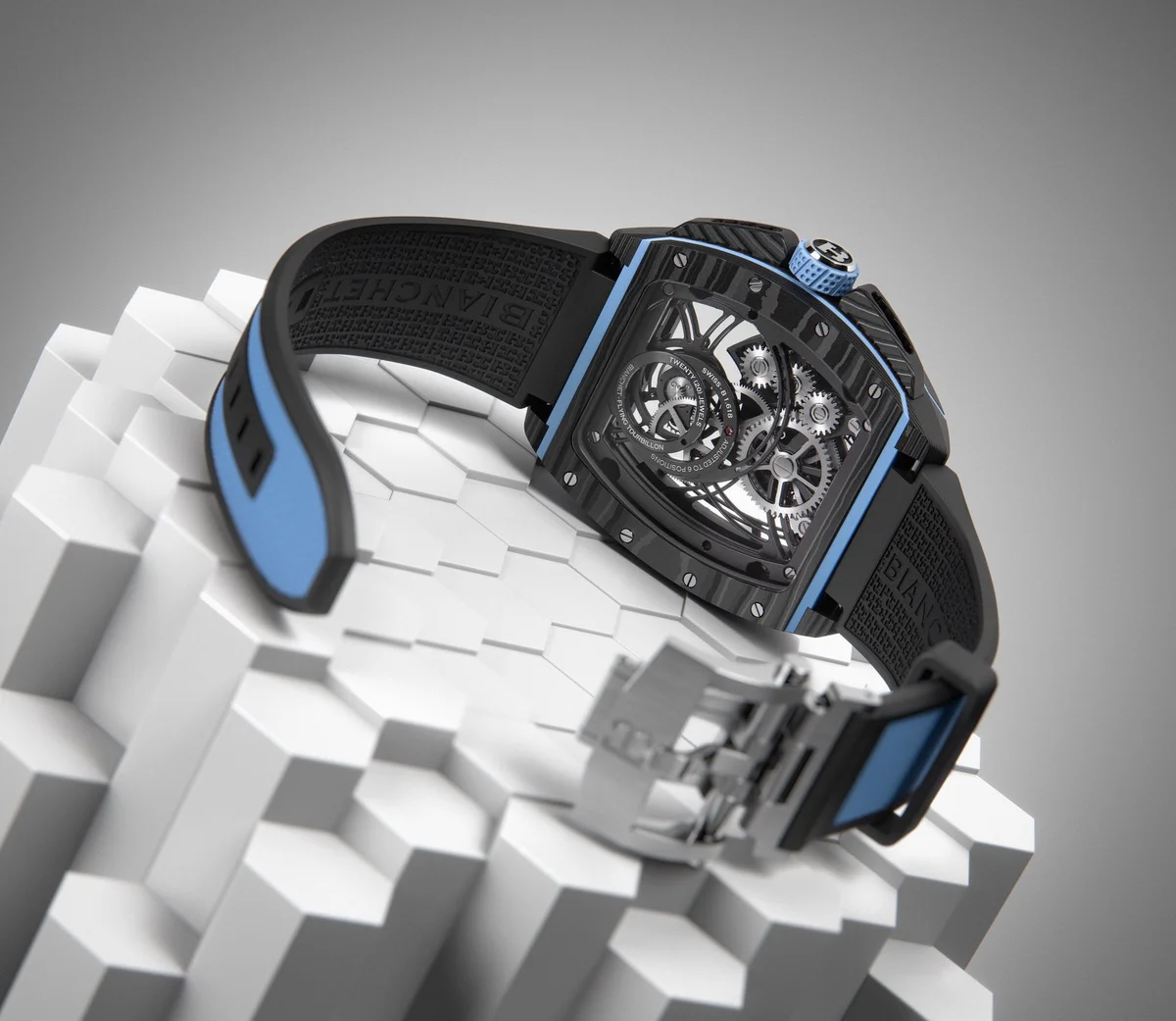 Bianchet Flying Tourbillon Grande Date B1.618 Carbon Sky Blue