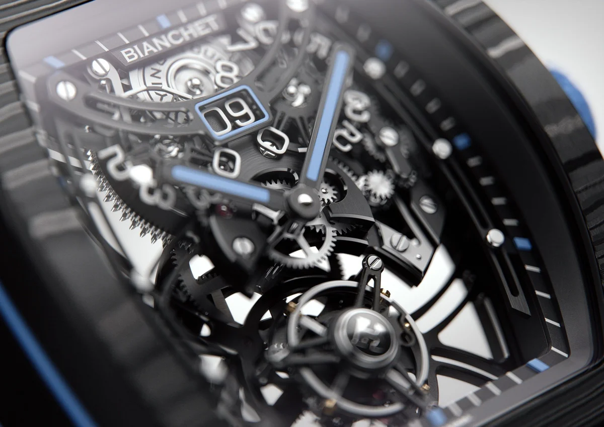 Bianchet Flying Tourbillon Grande Date B1.618 Carbon Sky Blue
